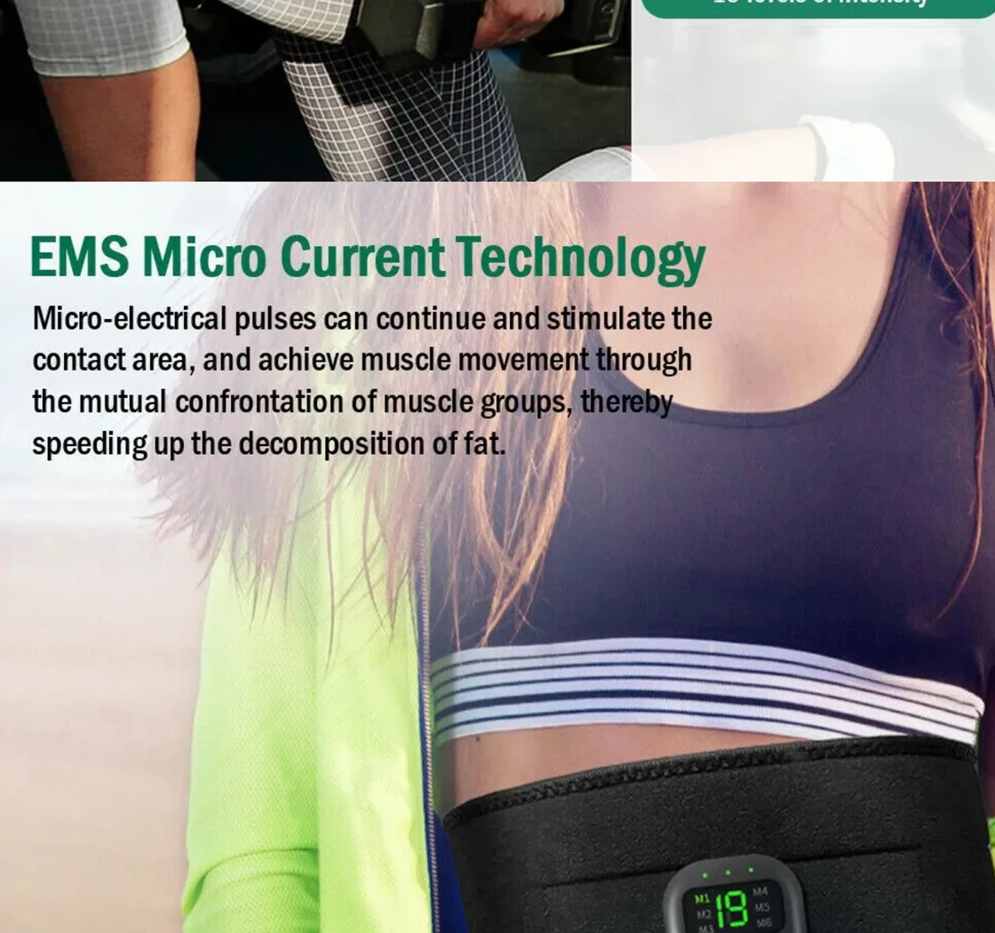 USB-Elektro-EMS-Massage, Bauchtraining, Körperformungsmassagegerät, 19 Muskelstimulation, Graphenband 2023_voghion.com