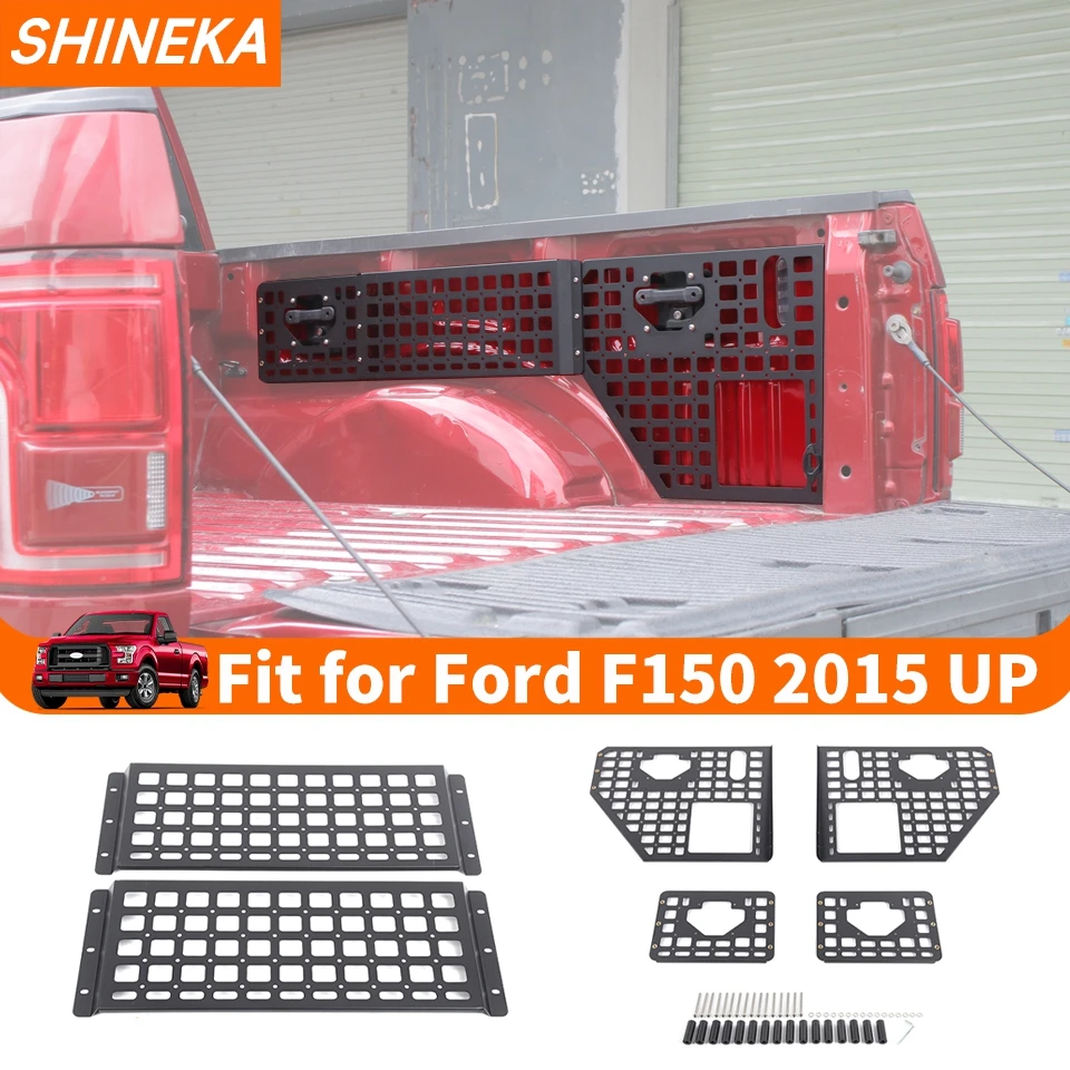 SHINEKA 자동차 뒷 트렁크 확장 스토리지 선반 정리대 키트 포드 F150 2015 2016 2017 2018 2019 2020 업 액세서리
