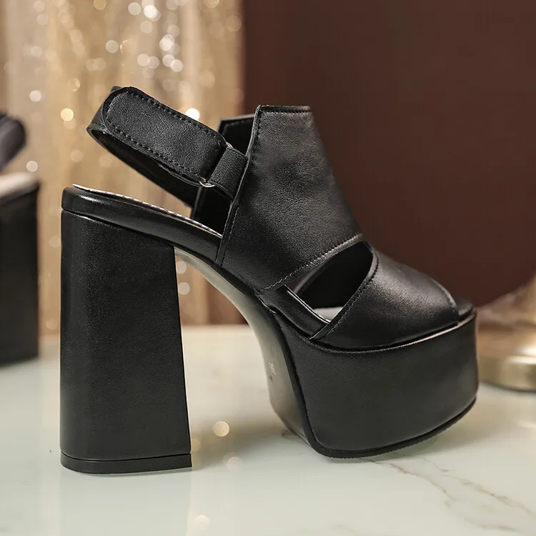 

Сандалии женские на толстом каблуке, большие размеры, летняя обувь