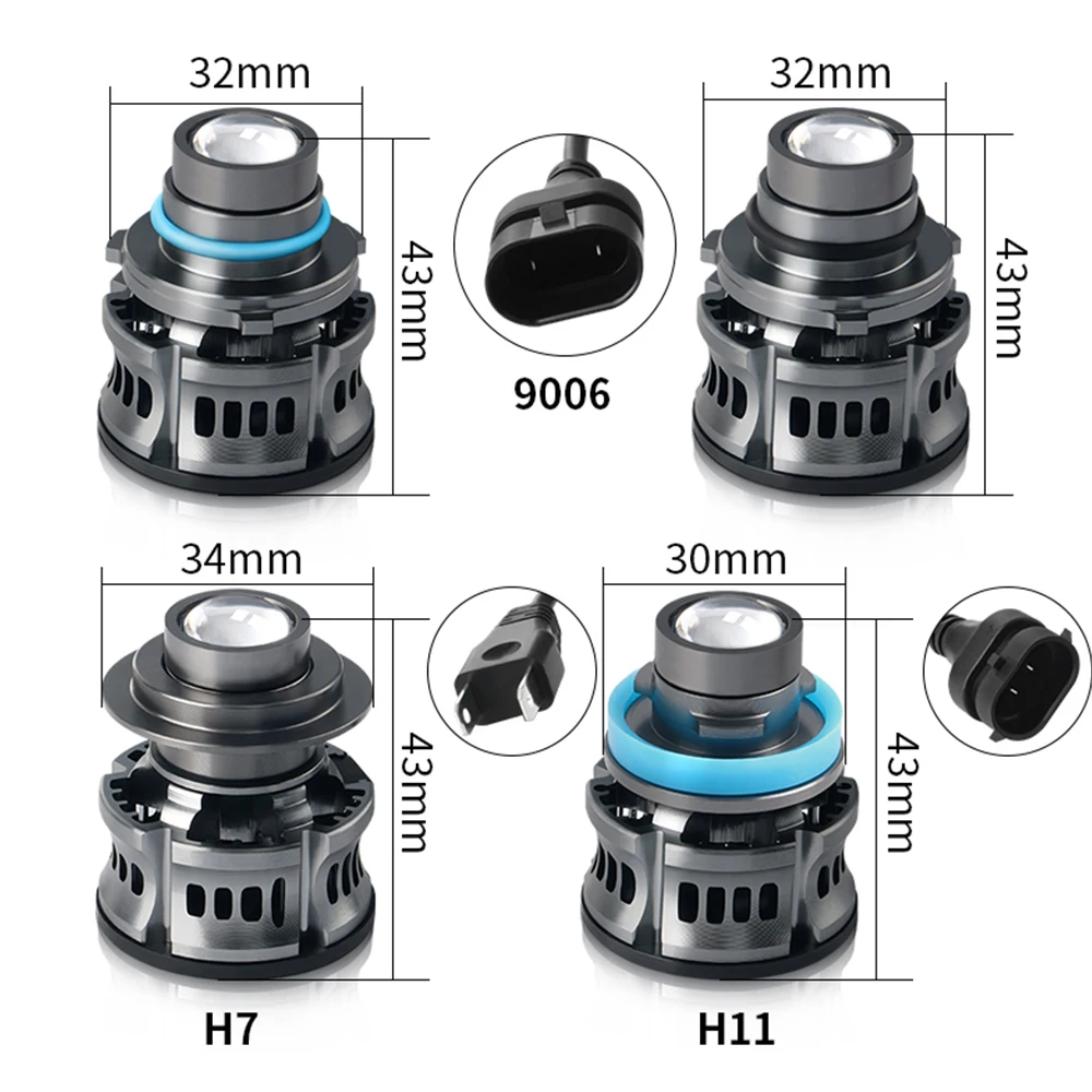 ASLENT 2pcs Automotive Laser Led Headlight Bulb Auto Projector Modification Fog Lights H7 H8 H9 H11 9005 9006 Car LED Bulb