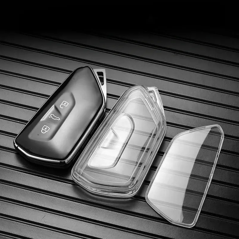 Soft TPU Car Transparent Key Case Remote Control Protect Cover For VW Volkswagen Golf 8 ID.3 ID.4 Skoda Octavia A8 MK4 MK8 GTI R