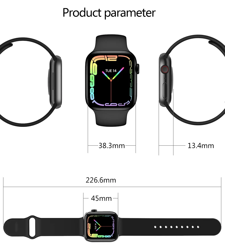 New Original WS7 Pro Smartwatch Bluetooth Sleep Monitor Heart Rate Wireless charging Watch PK IWO 14 Pro Max Series 7 HW57 Pro