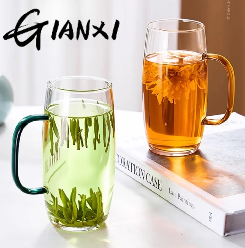 GIANXI Glass Tea Cup With Handle Anti-Scalding Can Be Electric Clay Oven Heating Glasses Office Personal Cup tea cup