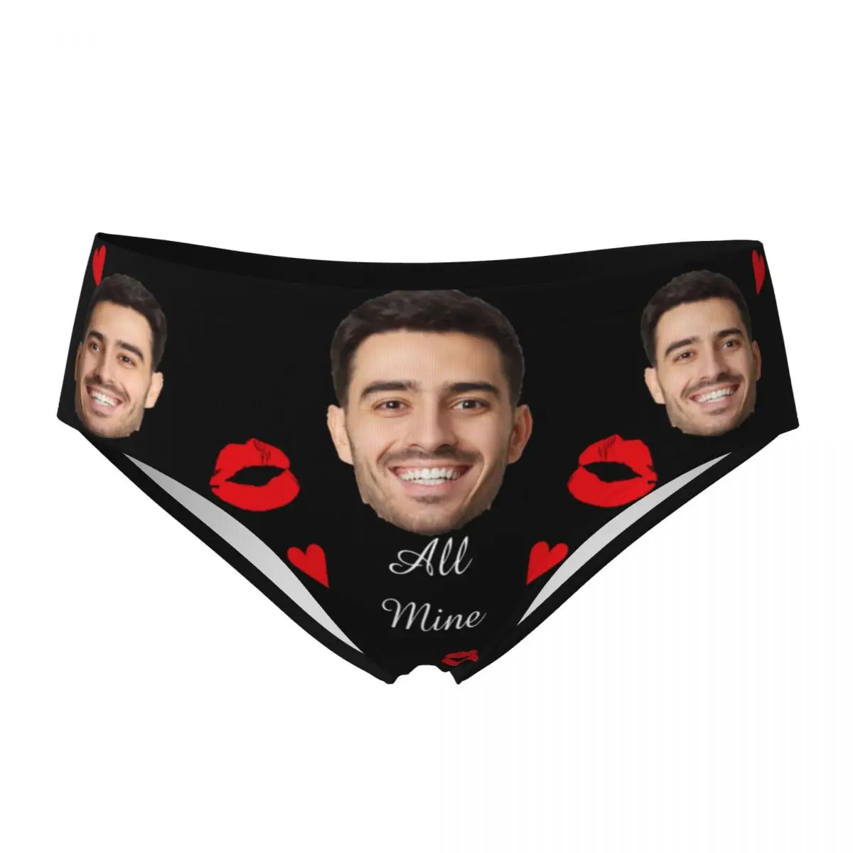 Valentine's Day Women's Custom Personalized Face Photo Briefs Seamless Underwear Invisible Full Coverage Briefs Panties