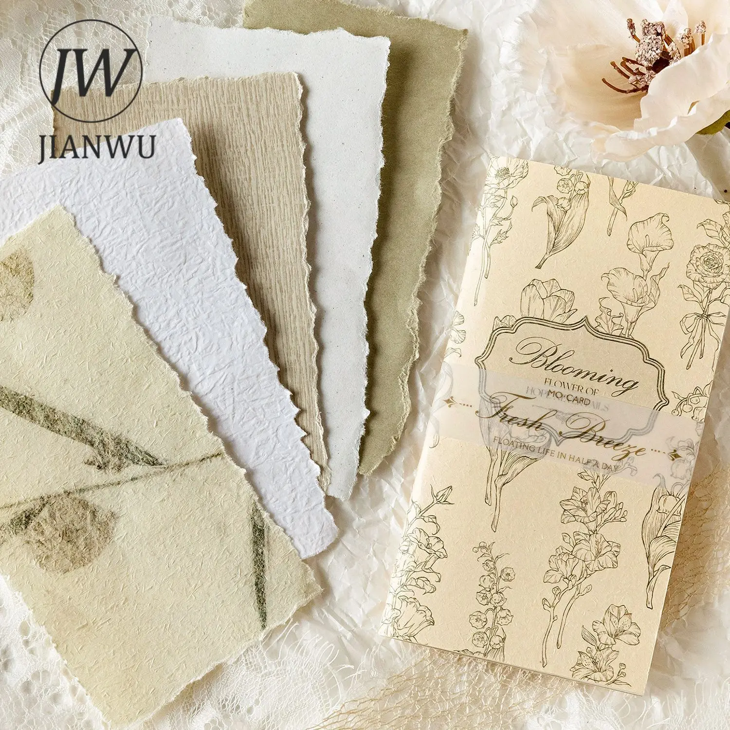 JIANWU 플로팅 라이프 반일 시리즈, 빈티지 식물 콜라주 재료 종이, 크리에이티브 DIY 정크 저널 문구, 20 장
