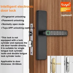 Electronic Door Lock Digital Smart Lock Tuya App Remote Unlocking Keyless Lock Fingerprint Password Key Unlock Door Locks