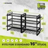 Power Tool Organizer Wall Mount 4 Layers Drill Holder Rack Garage Tool Storage Metal Shelf with Hammer Pliers Screwdriver Holder 5