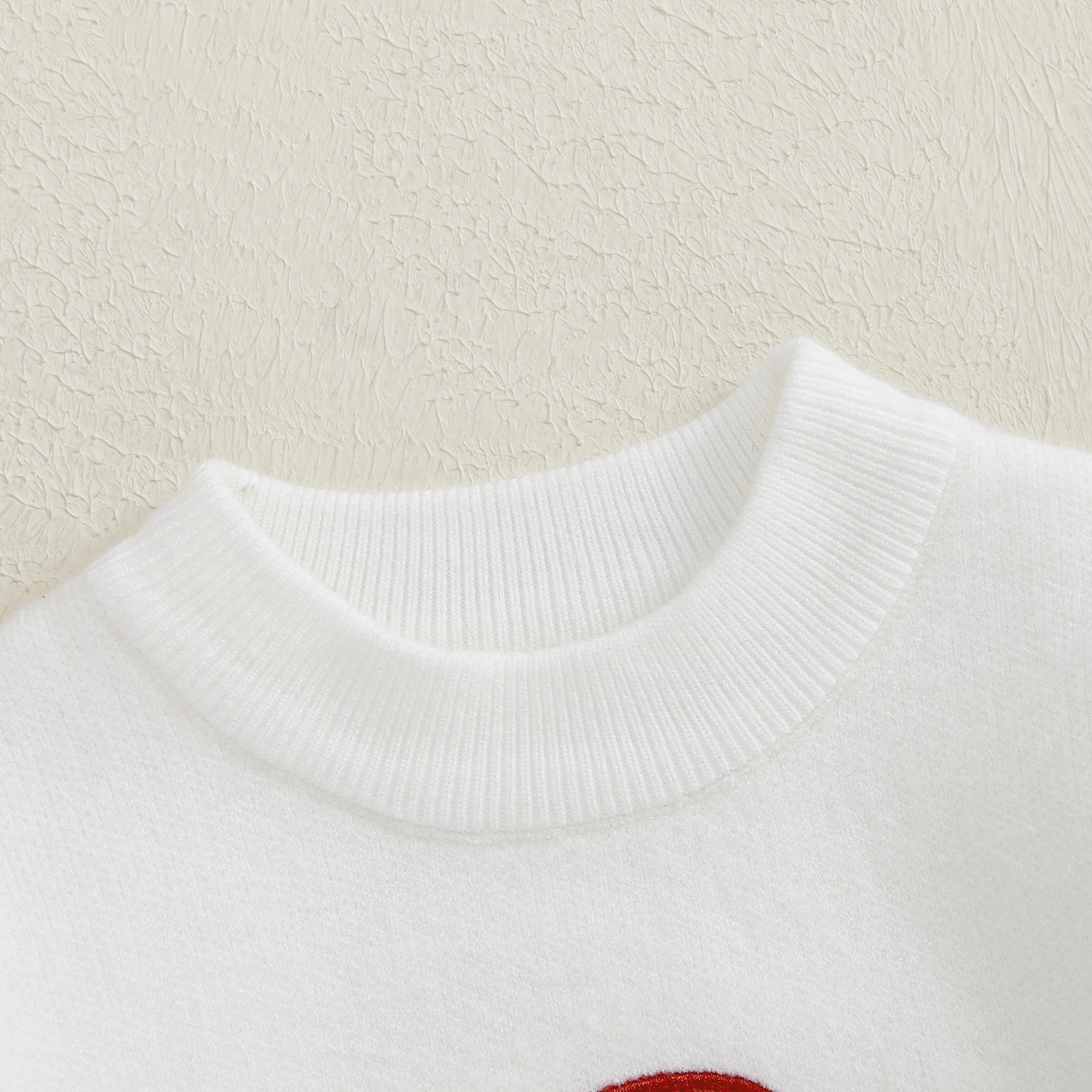 BeQeuewll Soft Knitted Girls Boys Clothes Toddler Christmas Sweater Long Sleeve Gingerbread Man Embroidery Kid Pullover Knitwear