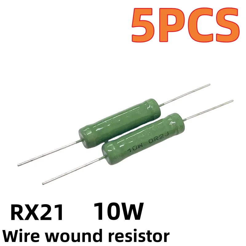 Wire wound resistor 10W 5% 2R 5R 10R 20R 22R 24R 30R 50R 82R 100R 390R 470 ohms 1K 10K frequency division 5PCS
