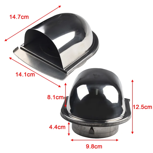 Griglia Di Ventilazione Sfera Acciaio Inox 10cm - Per Tubi Da 4 Pollici, Antipolvere E Antintrusione - Foto 4