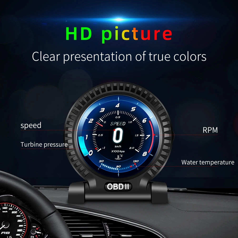 ÷ hud  ÷ F10 ڵ HUD  ǻ OBD2   ÷ ӵ  RPM  ˶, ڵ  ׼