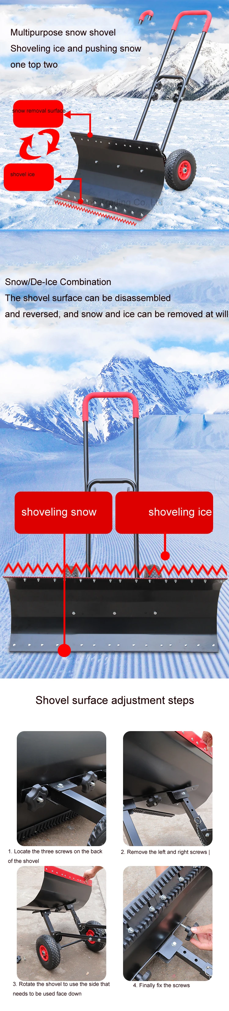 Description Picture 3 of itemWheeled Hand Push Snow Removal Shovel Large Snow Removal Tool Vehicle Snow Removal Artifact Snow Removal Machine with Wheels