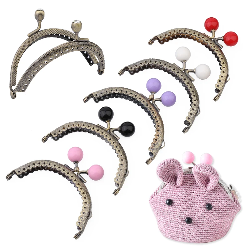 

RORGETO 8.5cm DIY Metal semicirc Frame Purse Handle Coin Bags Metal Kiss Clasp Lock For DIY Clutch Bags Frame Accessories