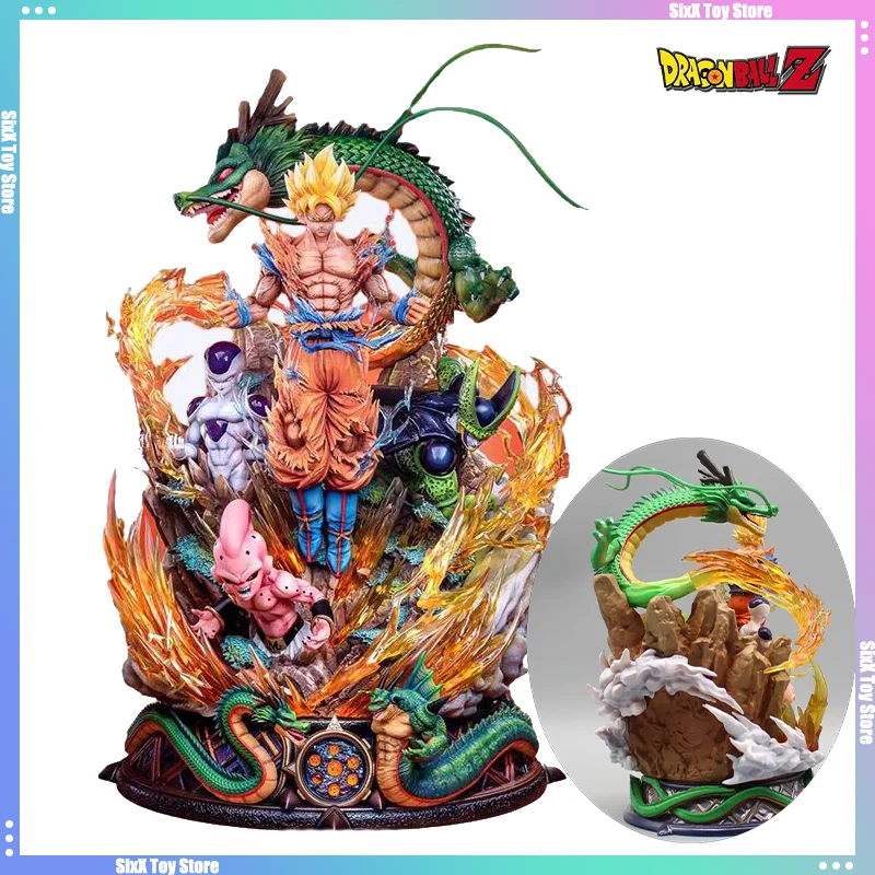 

23CM Dragon Ball Son Goku Anime Figure Cell Shenron Buu GK Super Saiyan Son Goku Collection Figurine Toy Model Statue Hobby Gift