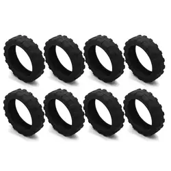 8-Piece Luggage Wheel Protection Set with Silent-Glide Casters (Black-8Pcs)