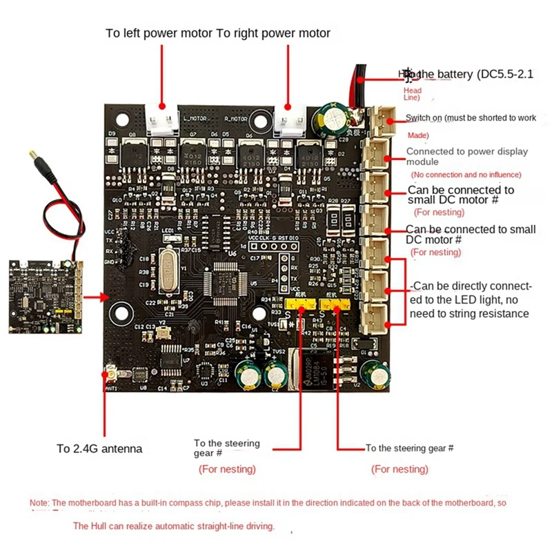 GPS Fishing Boat Remote Control Motherboard TXG3-RXG3 With One-Click Return, Fixed-Point Fishing & Constant Speed Cruise 5