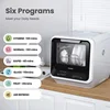 QWCOMFEE'Portable Mini Dishwasher with 5L Built-in Water Tank 6 Programs,360° Dual Spray,192℉ High-Temp& Air-Dry Function 6
