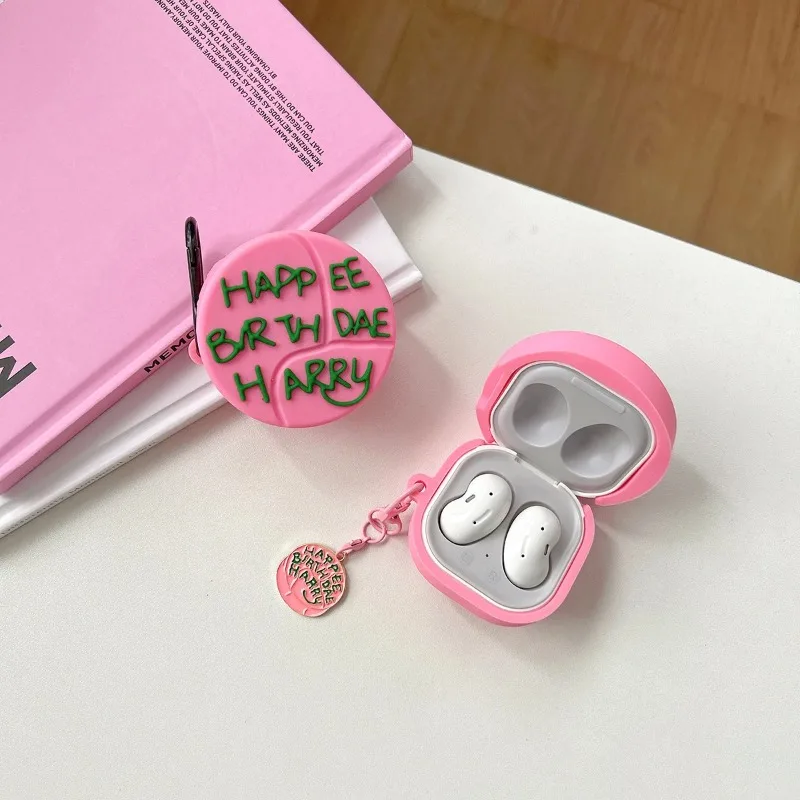 3D Birthday Cake Silicone Cartoon Earphone Case with Pendant Cover