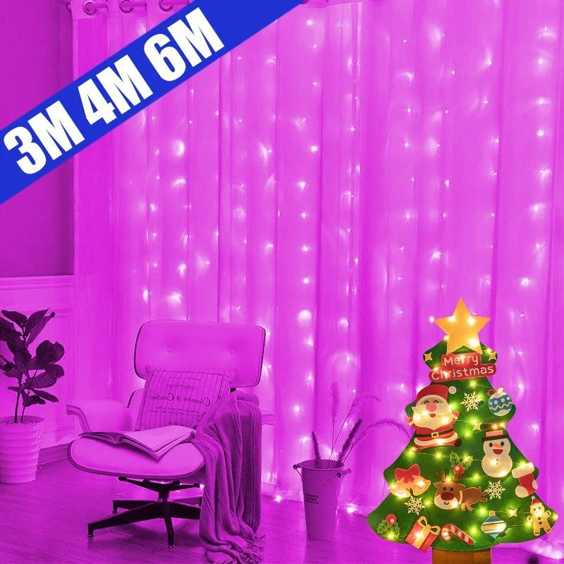 

LED Garland Curtain Lights 8 Modes USB Remote Control Fairy Lights String Wedding Christmas Decor for Home Bedroom New Year Lamp