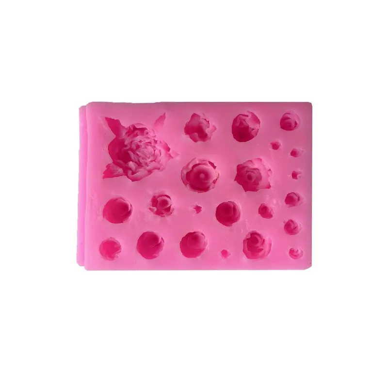 

Size Rose Silicone Mold Fondant Cake DIY Chocolate Dessert Decoration Drop Glue Plaster Modeling Baking Kitchen Accessories Tool