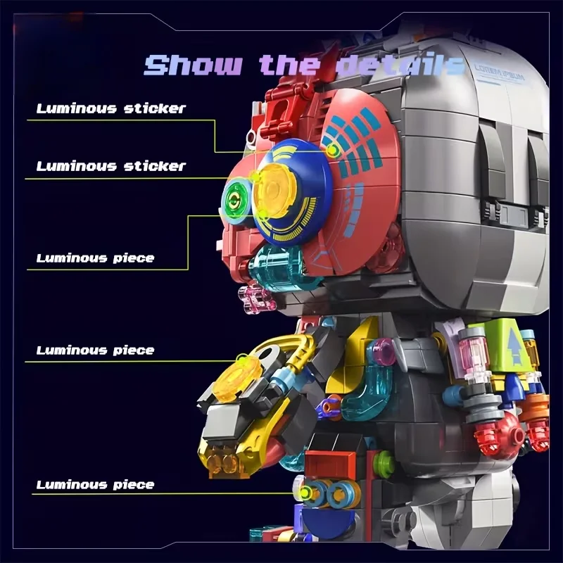 창의적인 기계식 토끼 모델 빌딩 블록 세트, 정교한 디테일과 밝은 색상의 귀여운 디자인, 이상적인 선물