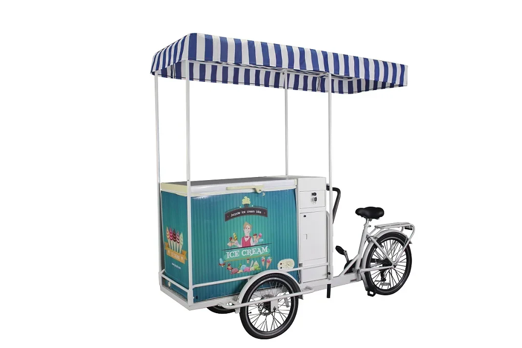 3 Wheel Electric Pedal Assist Vending Ice Cream Bike/ Freezer Tricycle