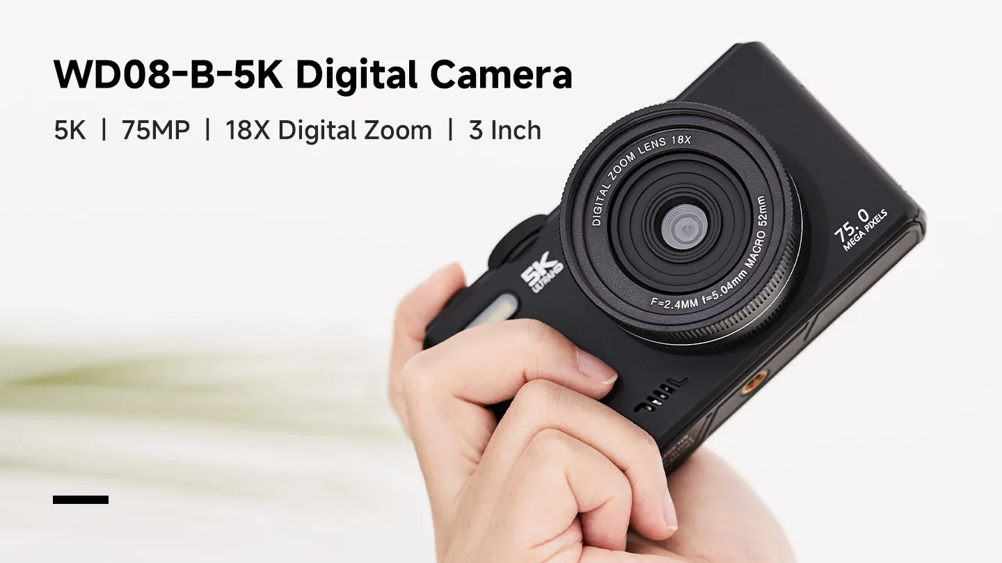 Digitalkamera 5k 75mp Mit 180 Grad Klappbildschirm Und Wlan_voghion.com