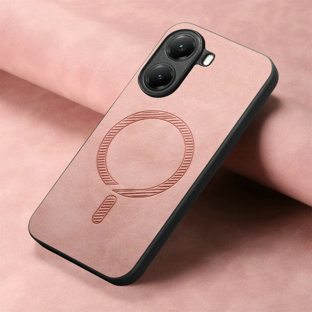 Luxury Leather Back Cover with Wireless Charging Compatibility