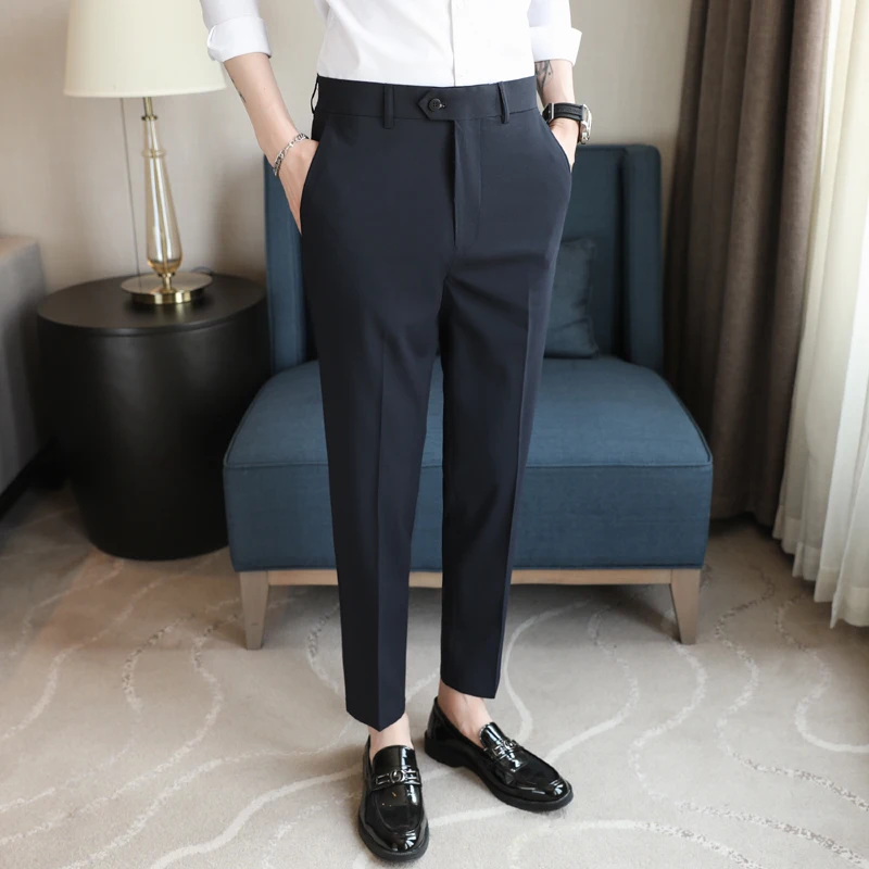 

Lightweight Summer Men's Solid Color Trousers 2024 Business Casual Formal Pants, Men's Solid Color Slim Fit Pants.28-42