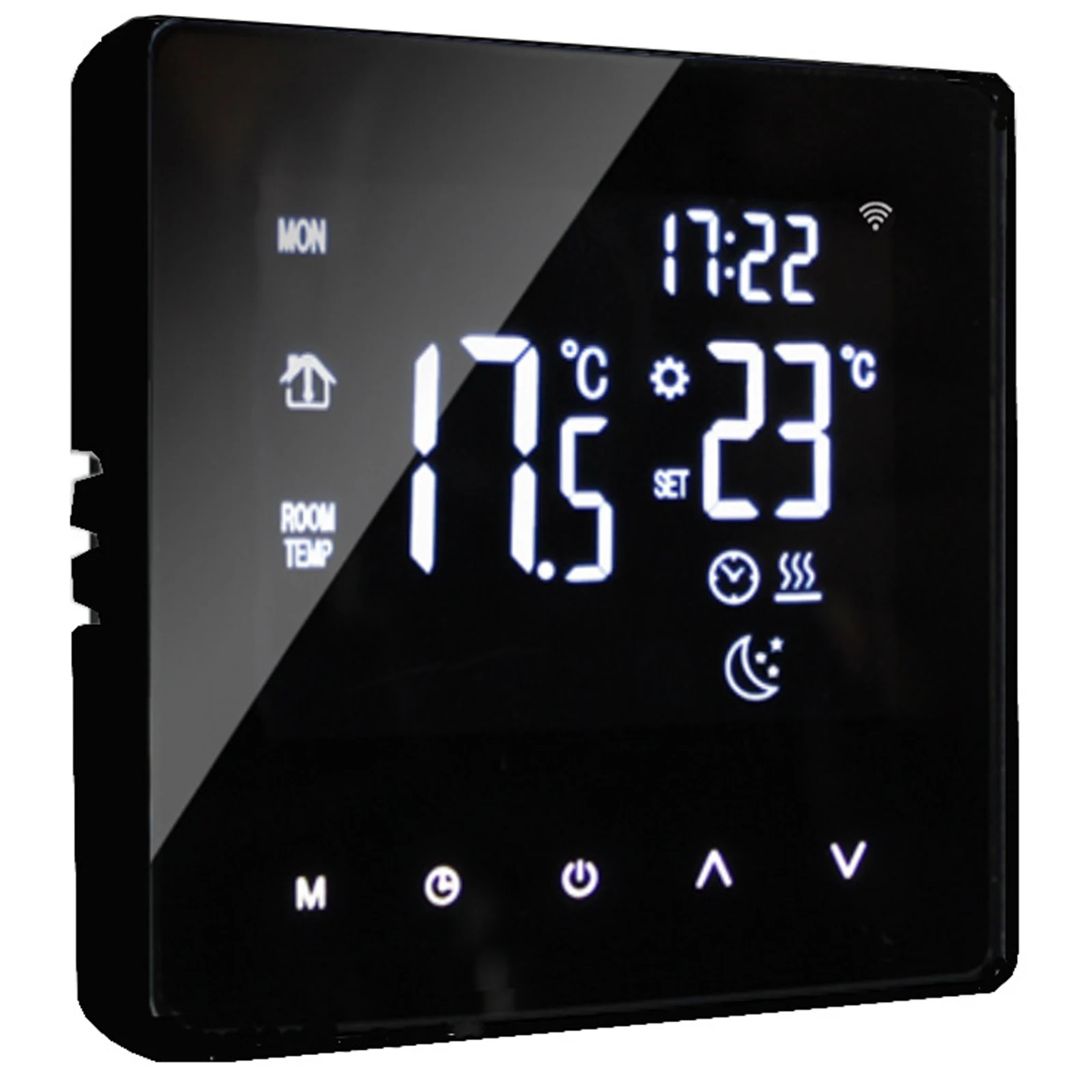 

Wireless Home Thermostat with HD LCD Touch Screen, App Control and Temperature Memory Function No Color/Size Restrictions