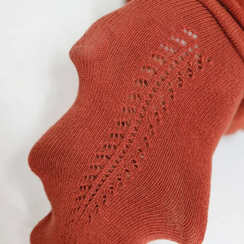 Girls Kids Pantyhose Leggings Toddler Tights 0-8Years Summer Solid Mesh Knitted Ribbed Cotton