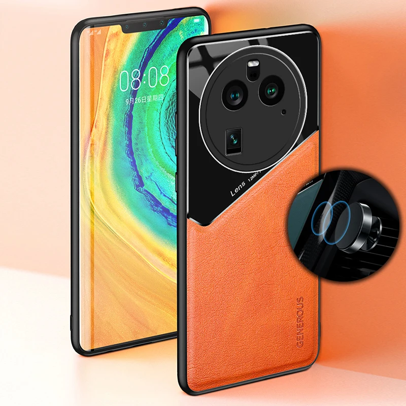 for OPPO Find X6 X3 Pro A97 A96 A58 A57 A36 A17K A16 Case Acrylic Splicing PU Leather Magnetic Cover Soft Shell Anti-fall Fundas_voghion.com