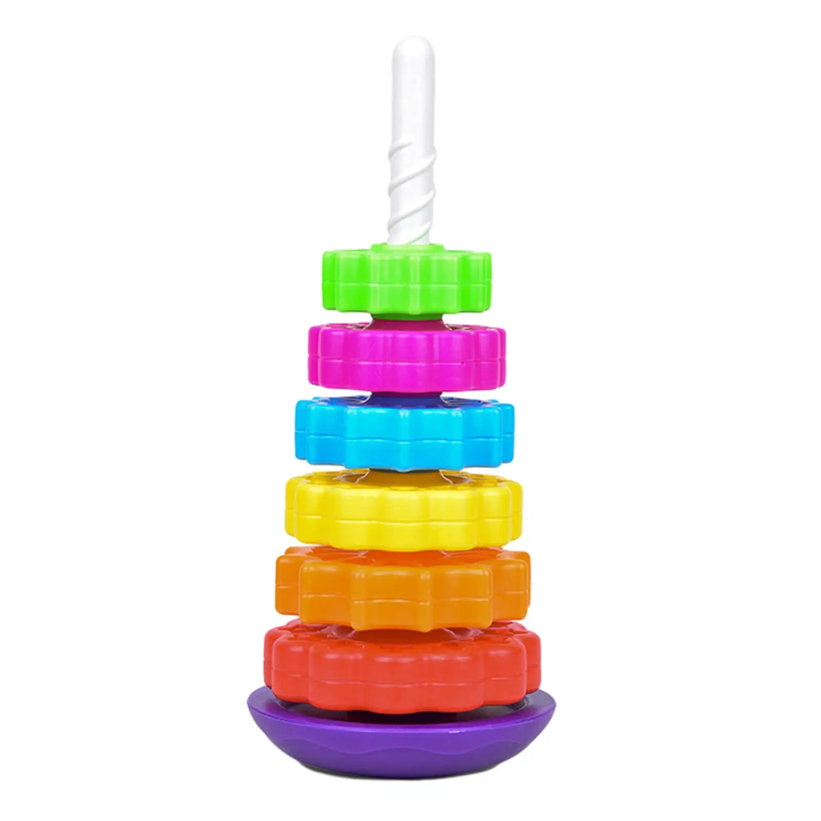 

Baby Rotating Stacking Toys Hand Eye Coordination Interesting Rainbow Wheel Toy for Festivals Birthday Holiday Boys Girls Gifts