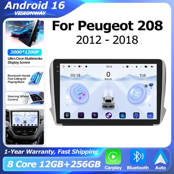 Android 16 2000*1200P per Peugeot 208 2008 Serie 2012-2018 CarPlay Wireless Navigazione GPS Bluetooth Lettore Multimediale Auto