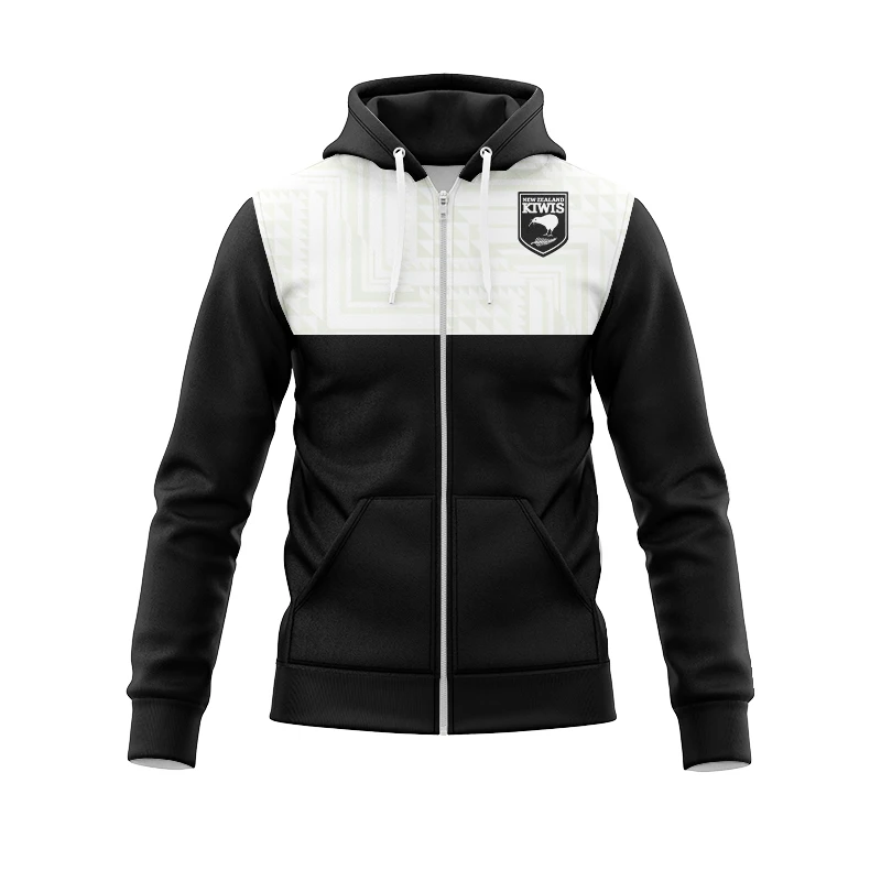 Zip Hoodie Kiwis Men's Captains Run Tee- New Zealand Rugby League(name and number )