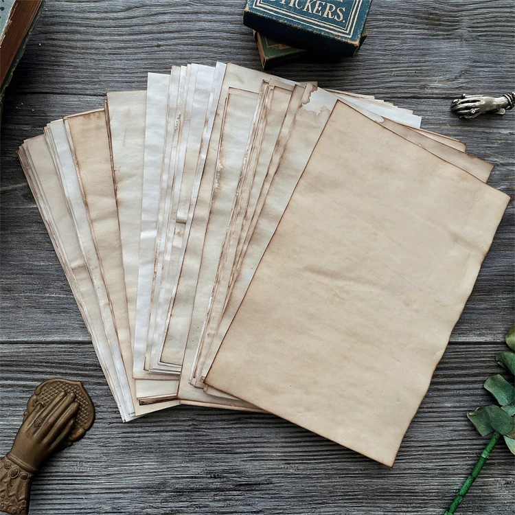 Description Picture 6 of item10 Sheet Coffee Dyed A5 Backdrop Vintage Craft Paper Junk Journal Ephemera DIY Collage Album Scrapbooking Material Paper Pack