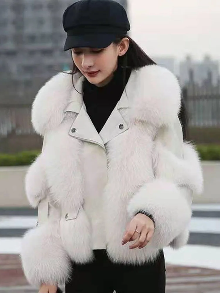 Women Winter Xmas Red Faux Rabbit Fur V-neck Korean Mid Long Coats Jacket  Parka