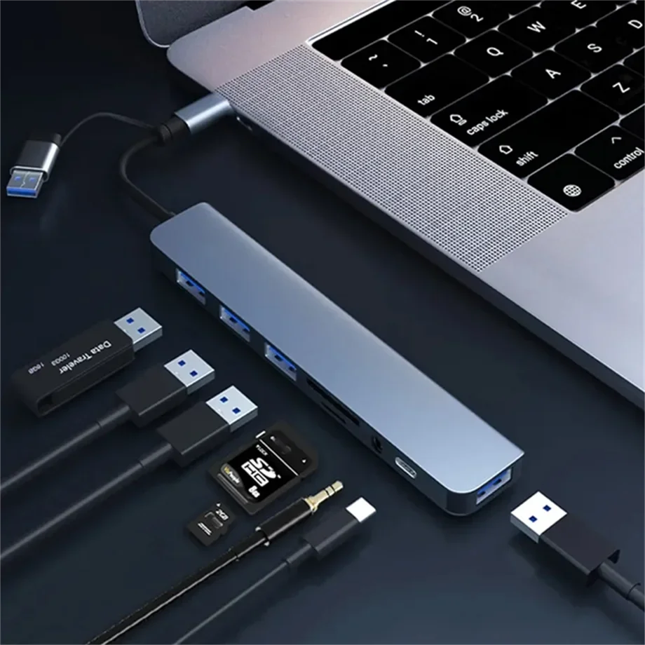 8 in 2 USB HUB C type-c HUB USB C to USB 3.0 HDTV-Compatible Dock for MacBook Pro For Nintendo Switch USB-C Type C 3.0 Splitter 3
