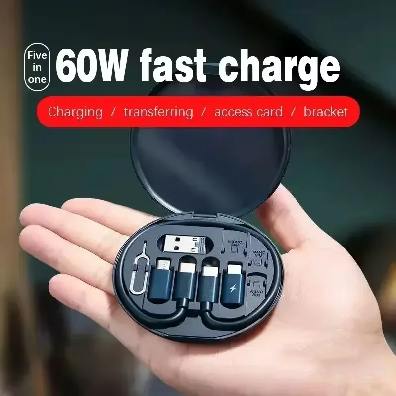 Universal Charging Adapter Cable Set - 60W USB Type C, Micro USB & Lightning Conversion Kit
