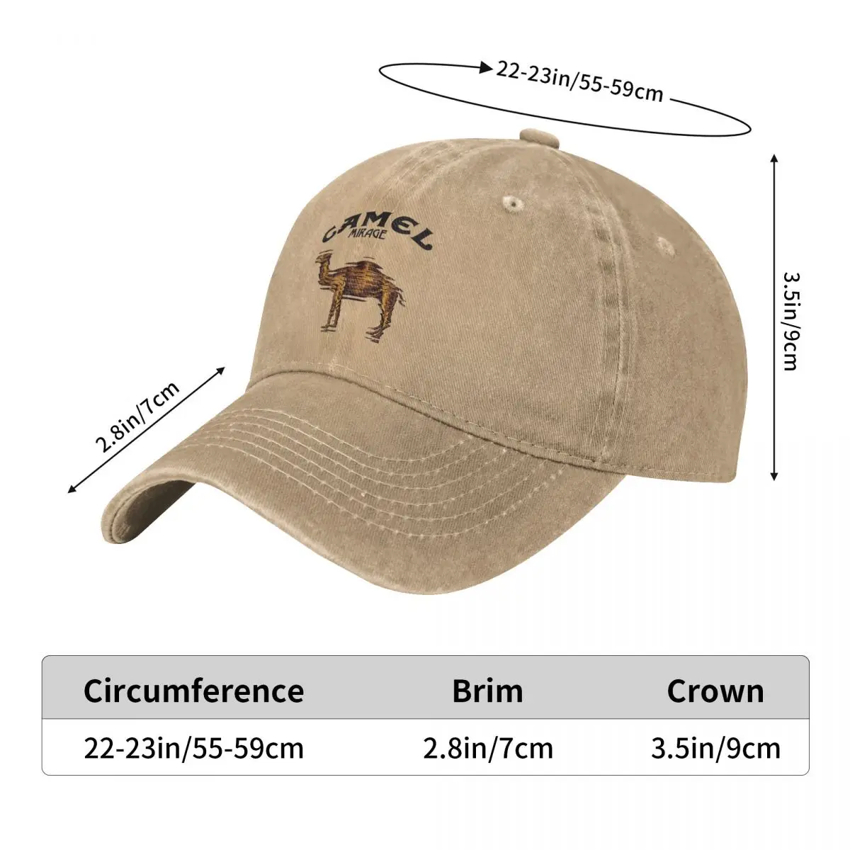Camel Accessories Men Women Trucker Hat Animal Distressed Washed Caps Hat Vintage Outdoor Running Golf Adjustable Fit Headwear 2