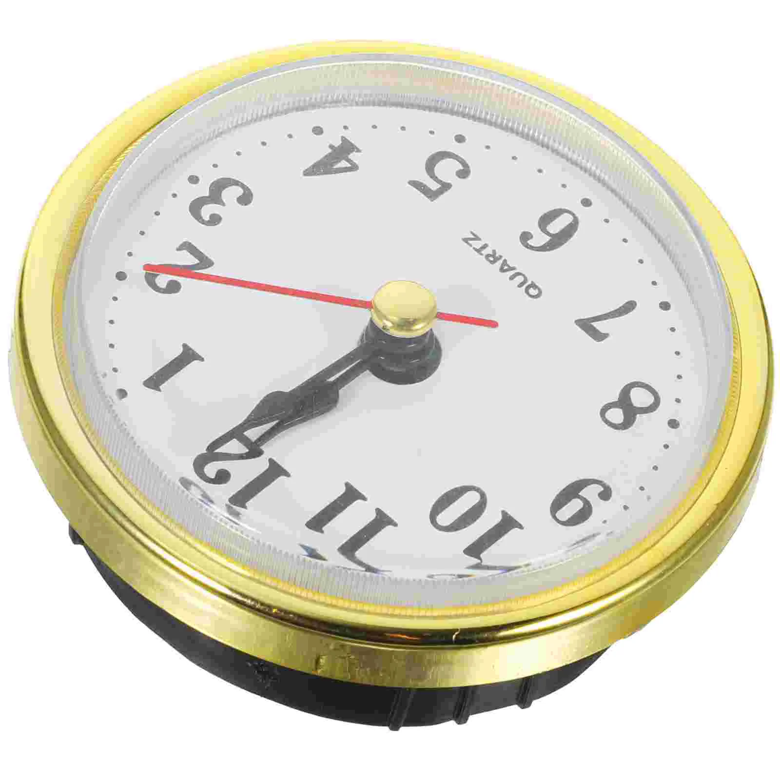 

Mini Clock Insert Round Quartz Clock Miniature Quartz Movement Clock Mini Gold Clock Arabic Numerals White Face Diy