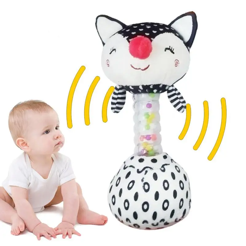 

Plush Rattle Grasping Exercise Soft Rattles With Cartoon Animal Shapes Developmental Toys For Living Room Bedroom Car Stroller
