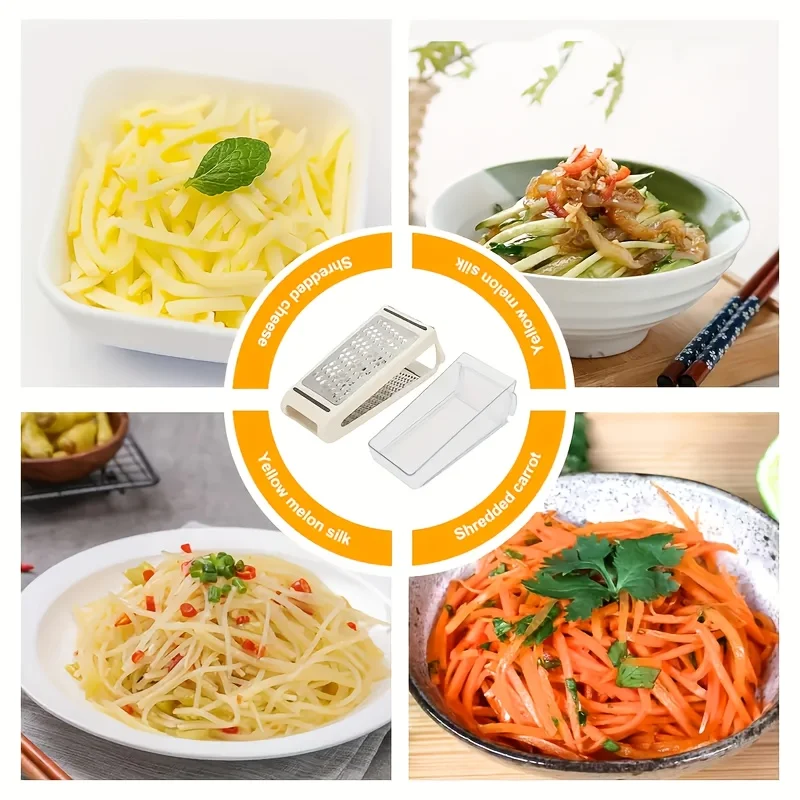 Cheese Box Grater & Handheld Cheese Grater Set Food Shredder 2-Sided Convenience Gadgets Grater Kitchen Gadgets Accessories