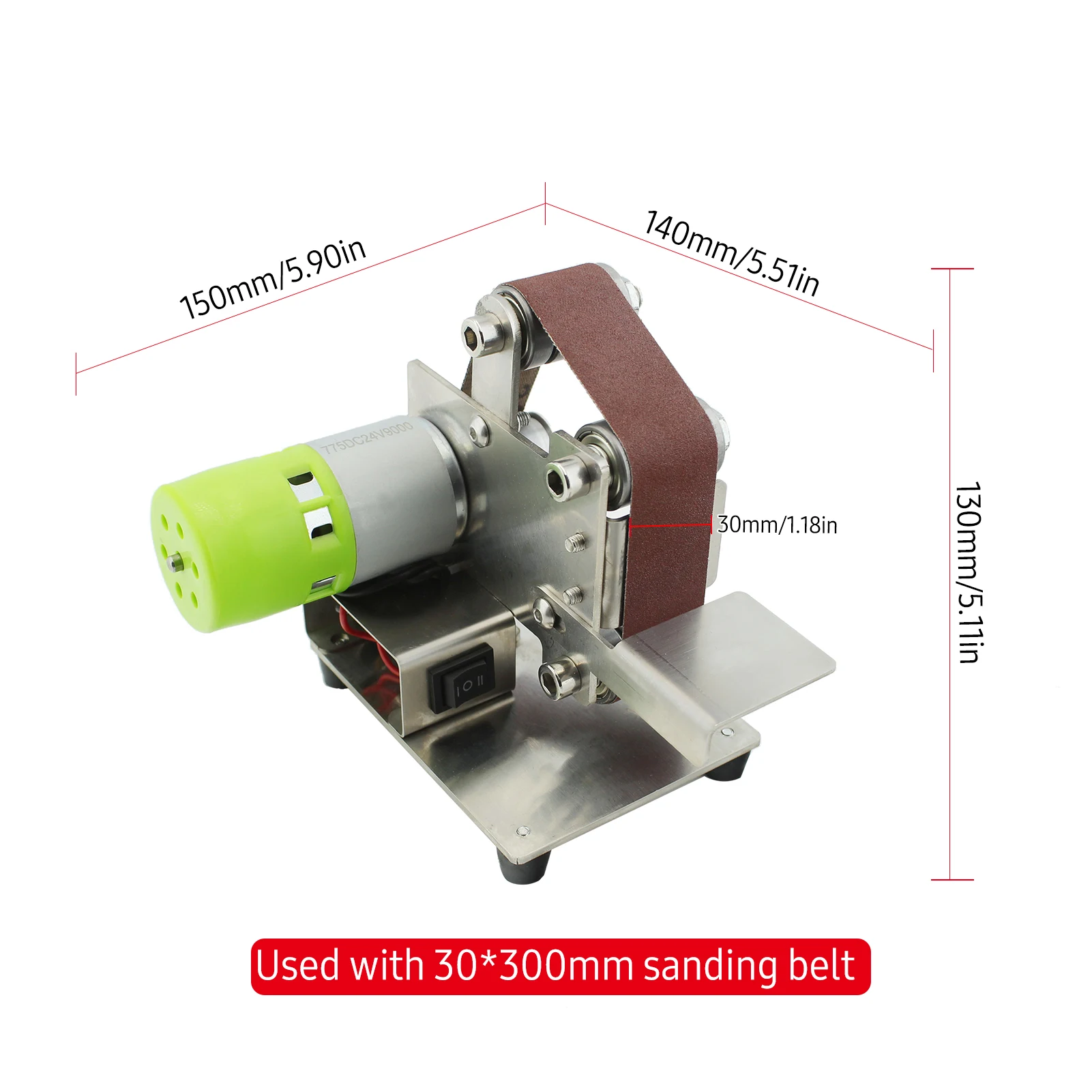 Belt Sander Electric Sanding Polishing Grinding Machine 7 Variable Speed with 10 Sanding Belts for Polishing Wood Acrylic Metal 2