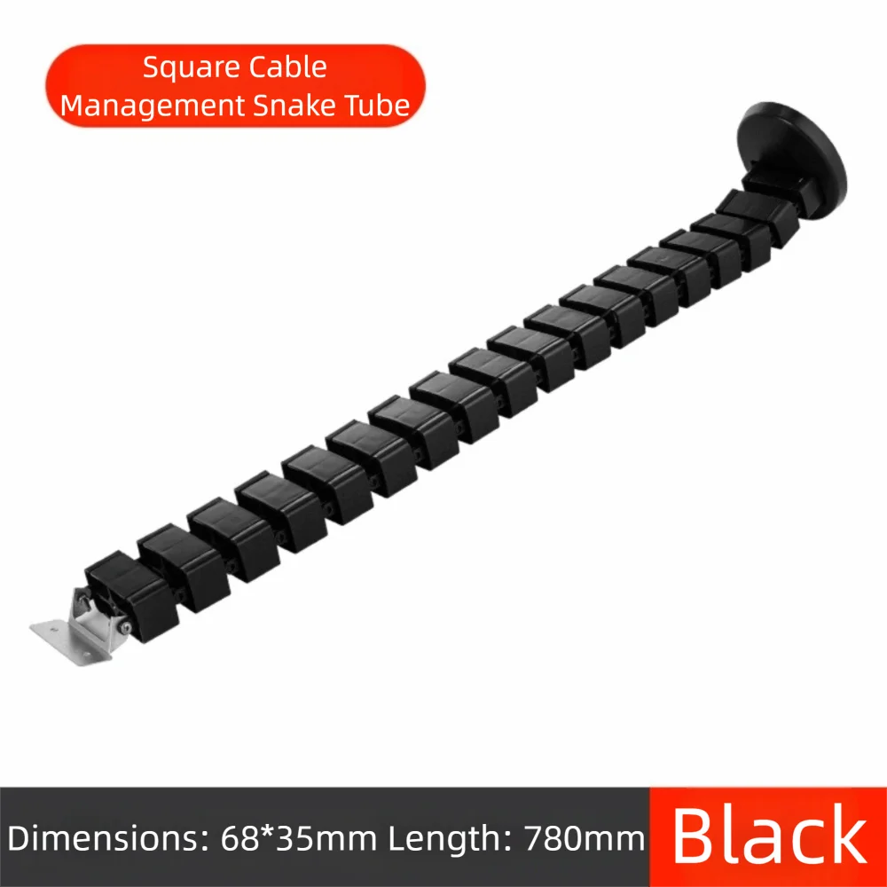 Kelepçeli Tasarım Tel Kablo Kılıfı Yüksekliği Ayarlanabilir Omurga Yapısı Masa Altı Kablo Tavası Dörtlü Girişli Yılan Tasarımı