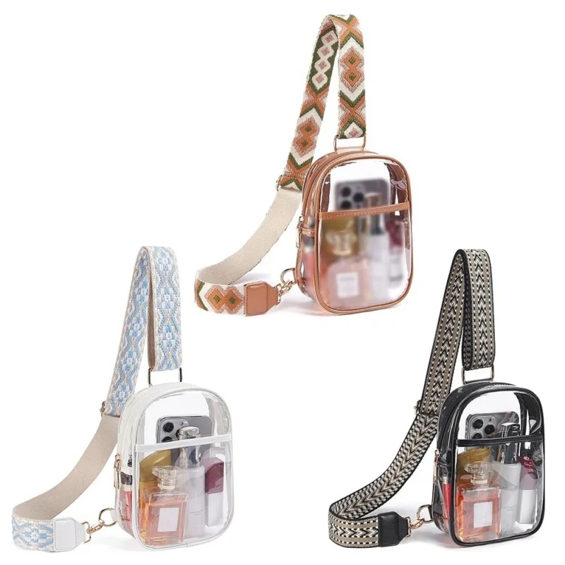 Transparent Fanny Pack Crossbody Purse for Women High Quality Thickening-Water-Resistant, Stain Resistant Chest Bag