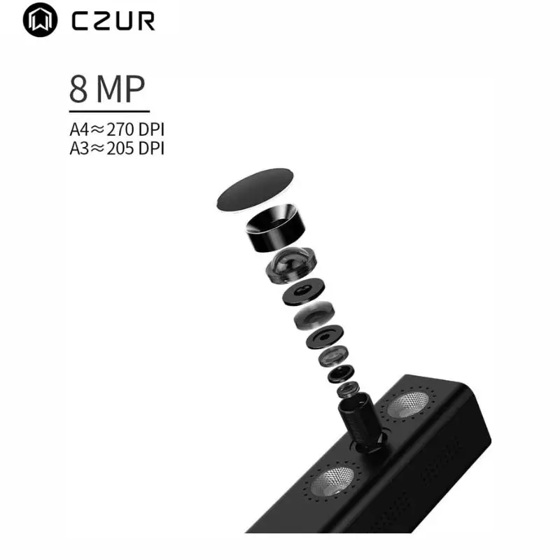 CZUR Shine800-A3-Pro 전문가용 높이 조절 가능 USB 문서 카메라 A3&A4 문서 스캐너 (MacOS 및 Windows용, OCR 기능 탑재)