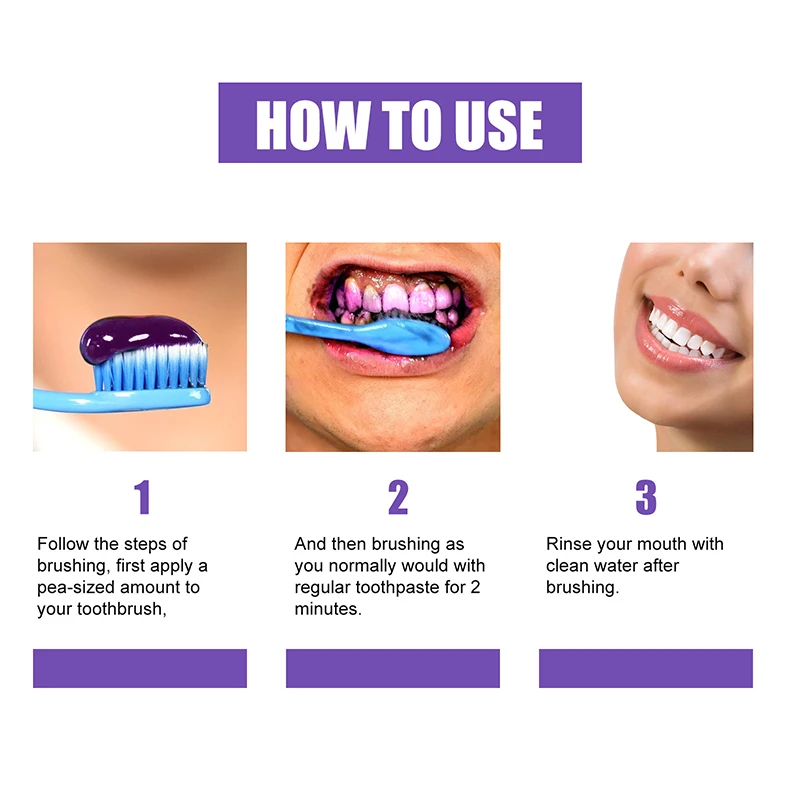 Eelhoe Teeth Removing Deep Smoke Stains Gingiva Protection Purple Orthopedic Toothpaste Effectively Cleans Oral Cavity Brightens teeth health product