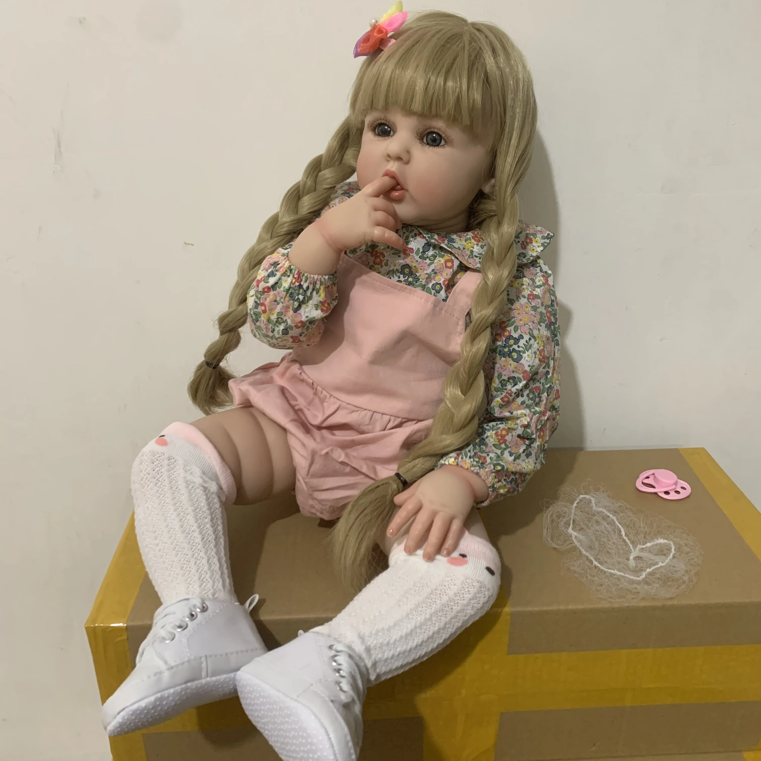 60 CM Silicone Reborn Toddler Doll Toy For Girl Lifelike Vinyl Princess Baby With Cloth Body Bebe Birthday Gift Dress Up Boneca 3