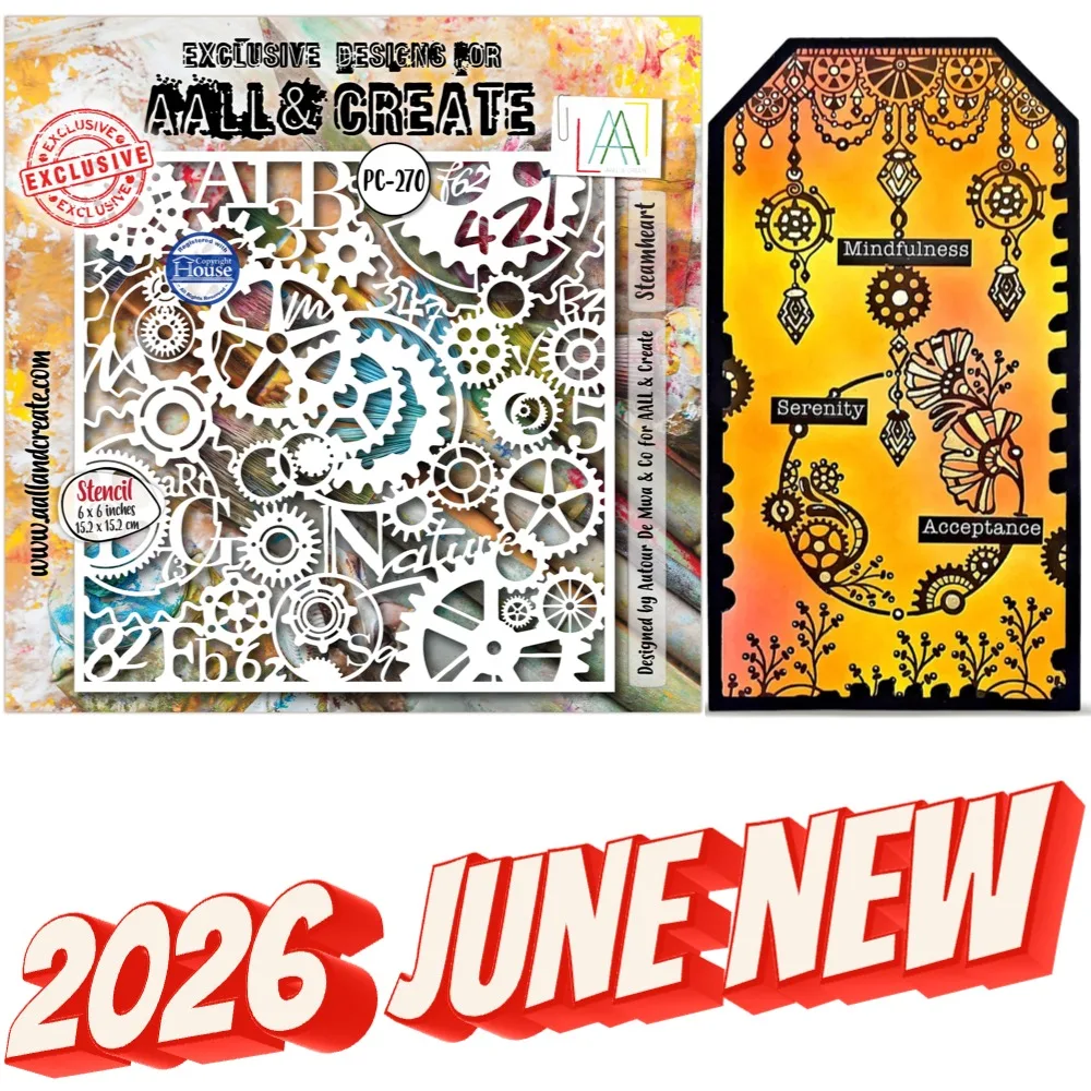 스텐실 - Steamheart 2026년 6월 새로운 금속 절단 스텐실 DIY 스크랩..